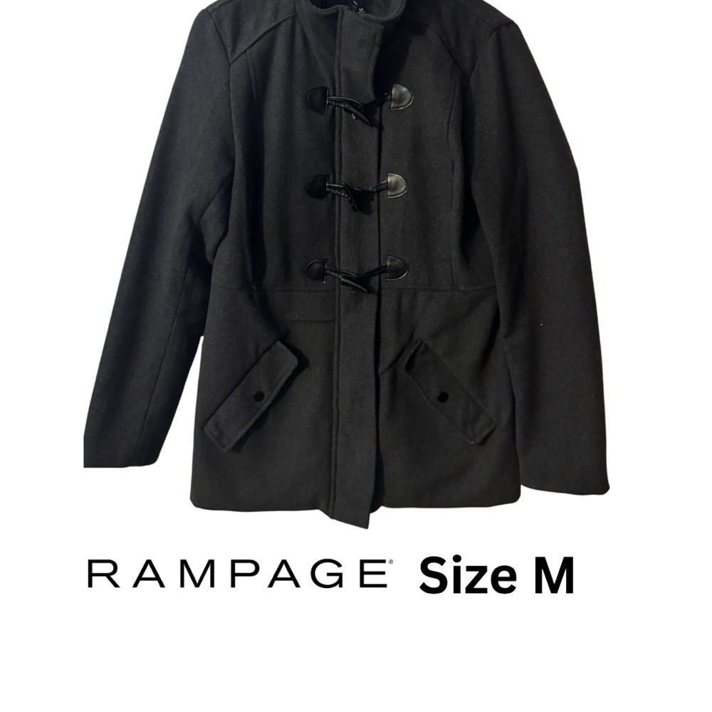 Rampage Coat Y2K Dark Grey Mid Length Toggle Size M GUC